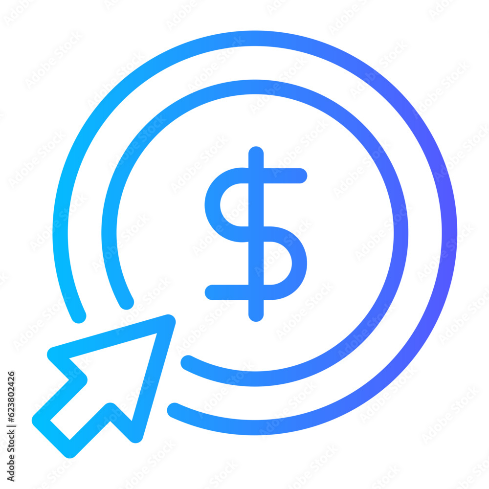 pay per click gradient icon pay per click gradient icon