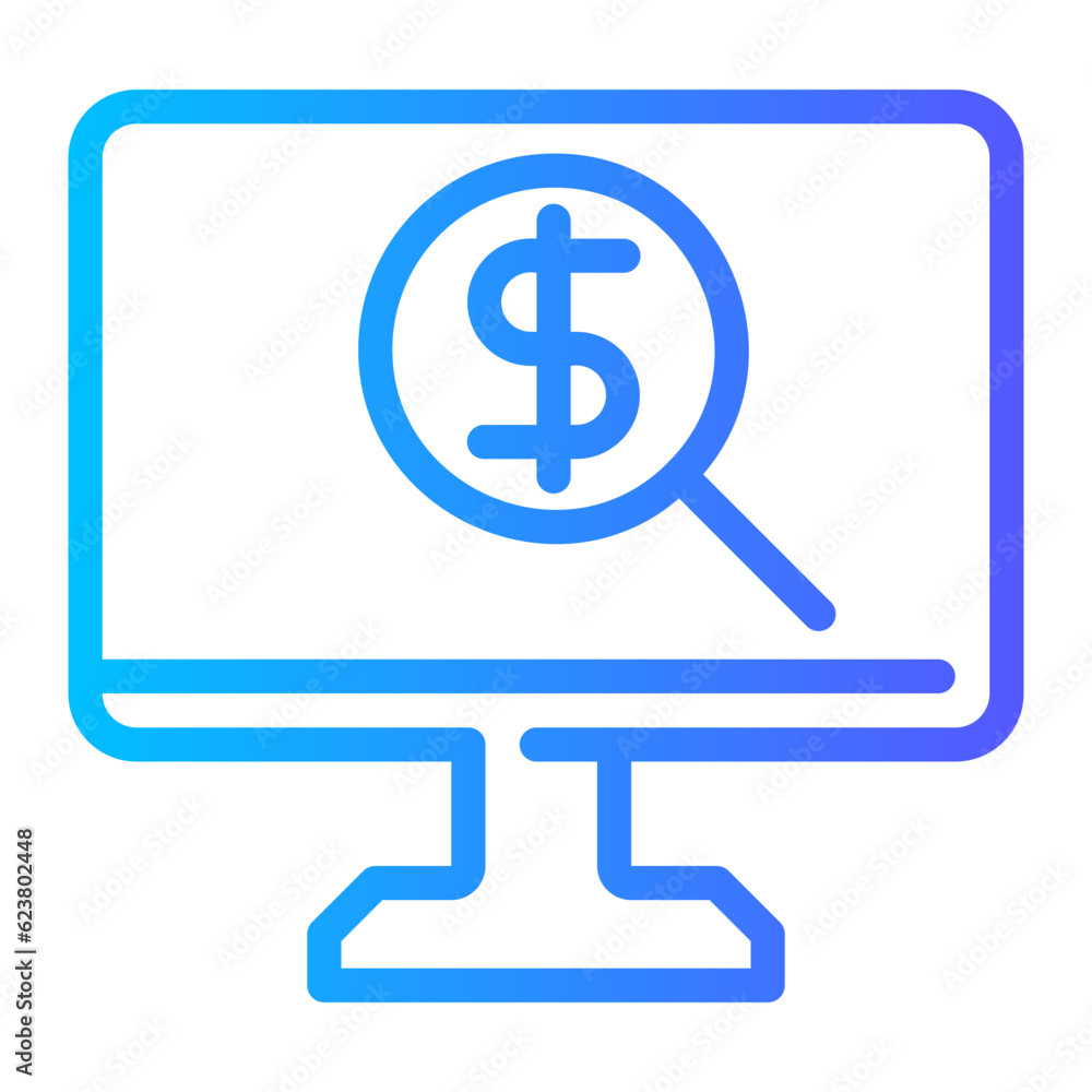 Obraz premium paid search gradient icon