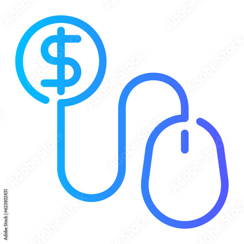 pay per click gradient icon