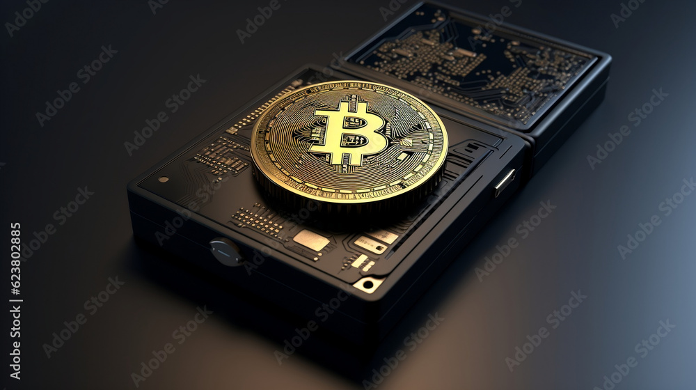 Crypto hardware wallet for bitcoin storage, Generative Ai Crypto hardware wallet for bitcoin storage, Generative Ai