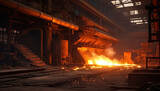 Metal smelting furnace in steel mills