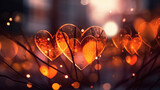 A glowing heart surrounded by a beautiful bokeh effect