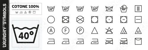 FABRIC LINE ICON SET. Set of 24px vector linear icons. 