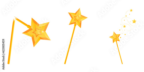 Golden magic wand, broken magic wand