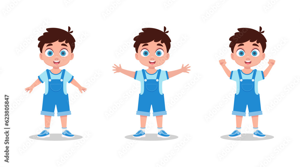 Set of cute boy emotions Set of cute boy emotions