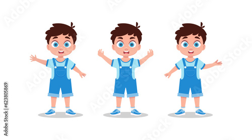 Set of cute boy emotions