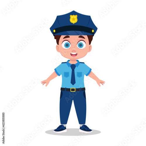 Boy in police uniform
