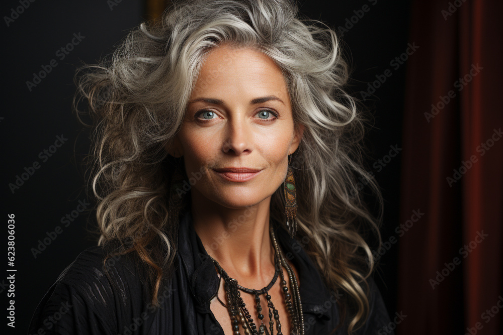 Portrait of a woman in her early 50s