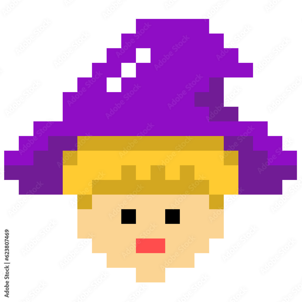 Fototapeta premium Halloween Wizard pixel art