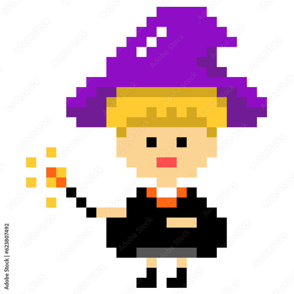 Halloween Wizard pixel art