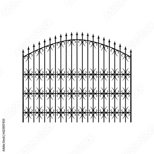 Forged gate illustration for design and creativity. Vector EPS10.