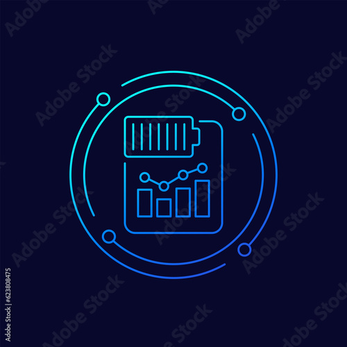 battery performance icon in linear design