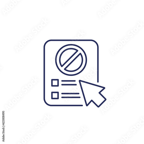 blacklist line icon on white