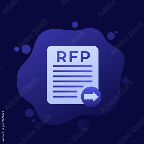 RFP, send request for proposal icon, vector design