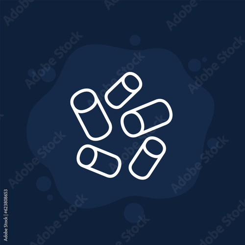 wood pellets icon in line design