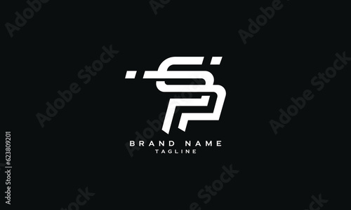 SP, PS, Abstract initial monogram letter alphabet logo design