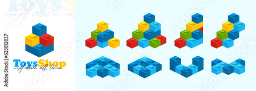 Toys shop logo design bundle