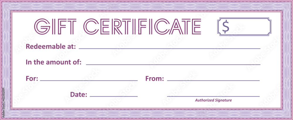 Blank Gift Certificate Isolated on White Background. Vector EPS-10 Blank Gift Certificate Isolated on White Background. Vector EPS-10