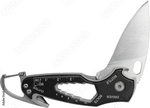 Blade partically open on a multi tool with folding knife photo