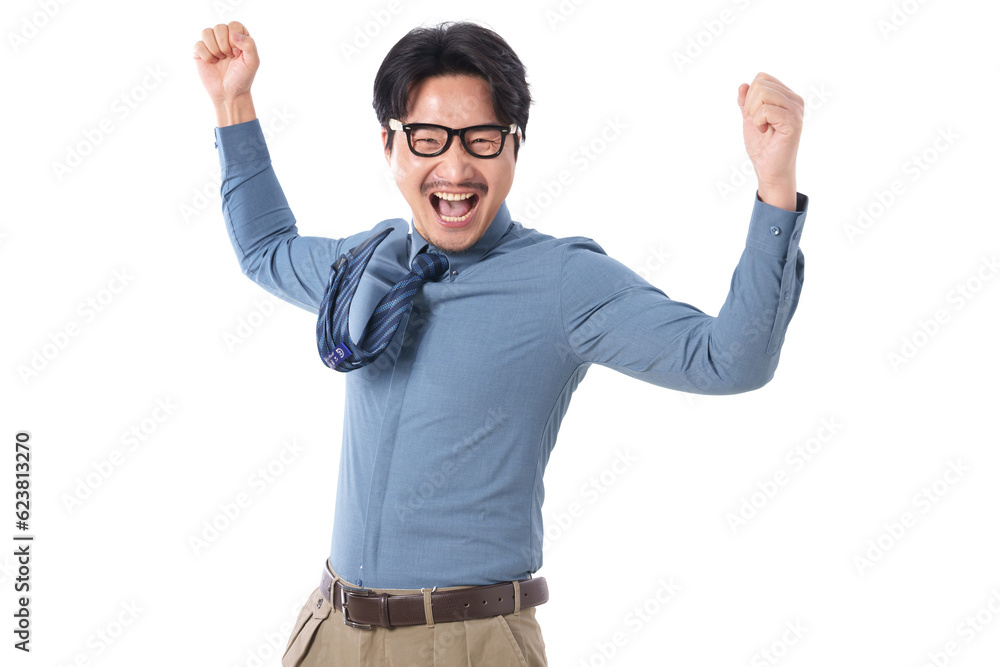 Excited business middle-aged man Excited business middle-aged man