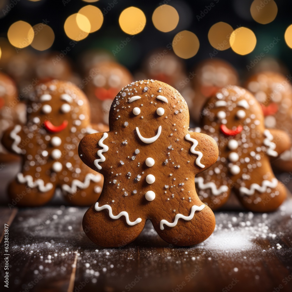 Beautiful Christmas gingerbread boy cookie with royal icing. Beautiful Christmas gingerbread boy cookie with royal icing.