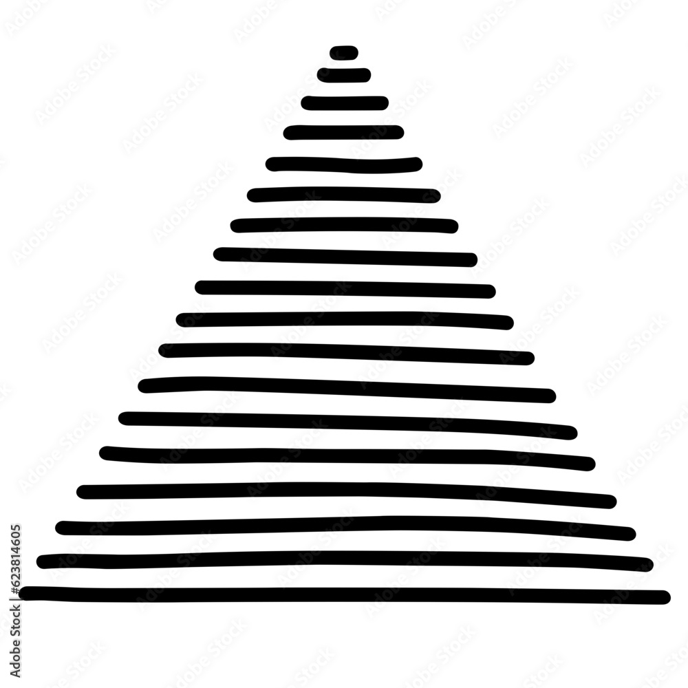 The line are arranged in a triangular shape. The line are arranged in a triangular shape.