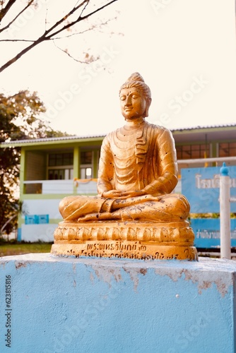 Buddha statue at Nongtakrong school Buriram province. photo