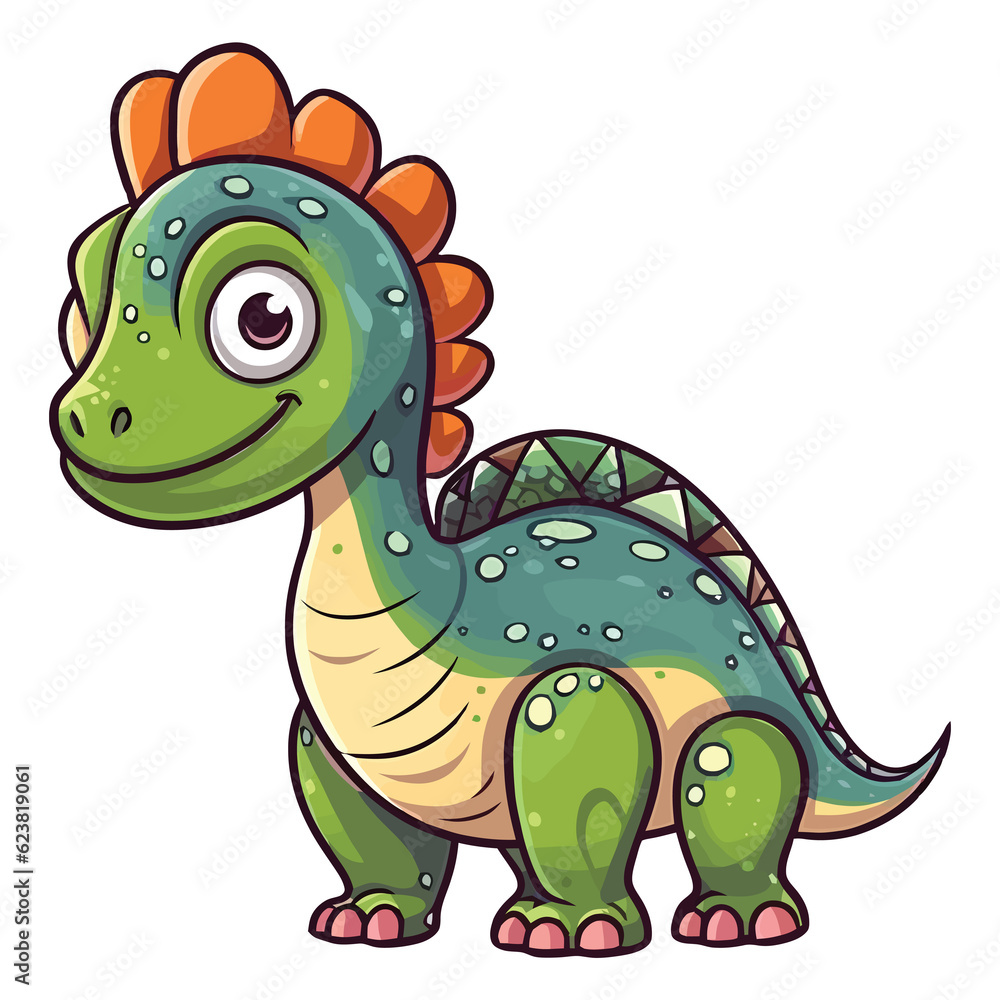 Naklejka premium Cute Edmontosaurus Dinosaur Illustration