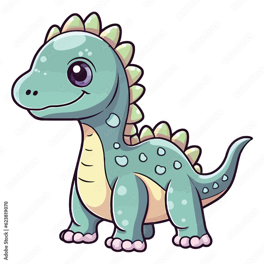 Fototapeta premium Cute Edmontosaurus Dinosaur Illustration