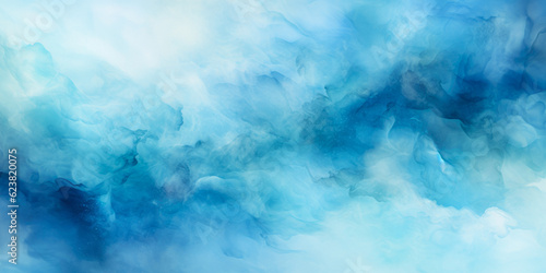 Abstract Watercolor Background In Blue Tints Created With Artificial Intelligence © Damianius