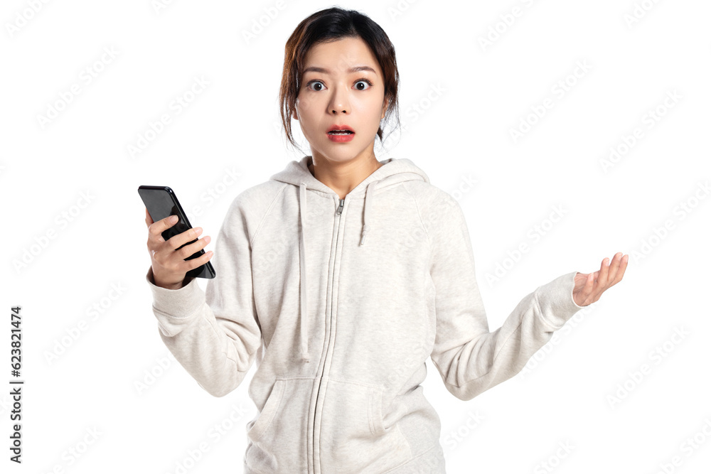 The young woman with mobile phone The young woman with mobile phone