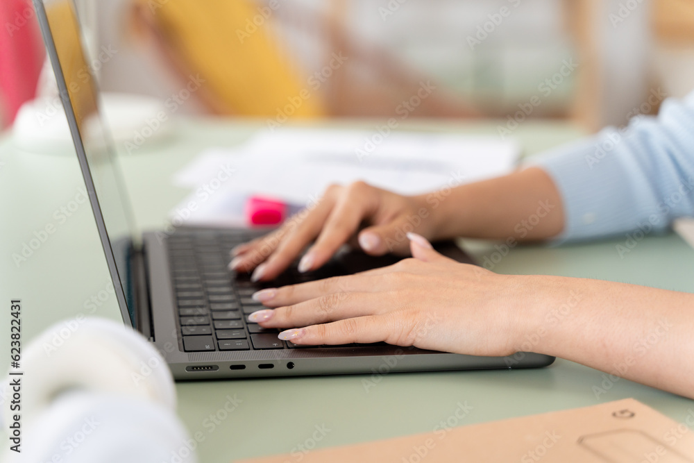 Businesswoman working remotely from home. Businesswoman working remotely from home.