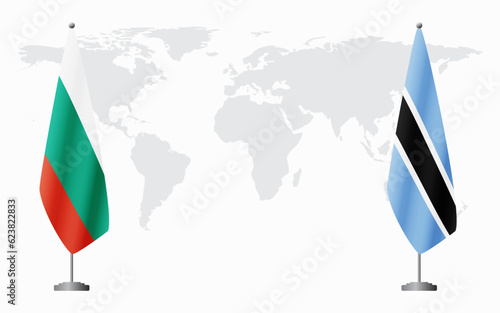 Bulgaria and Botswana flags for official meeting