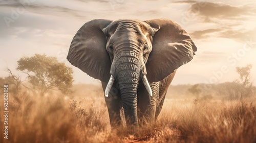 Portrait of an Elephant in the Savanna  © drdigitaldesign