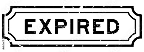 Grunge black expired word rubber seal stamp on white background
