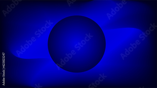 Dark orb placeholder copy space over glowing blue dark background