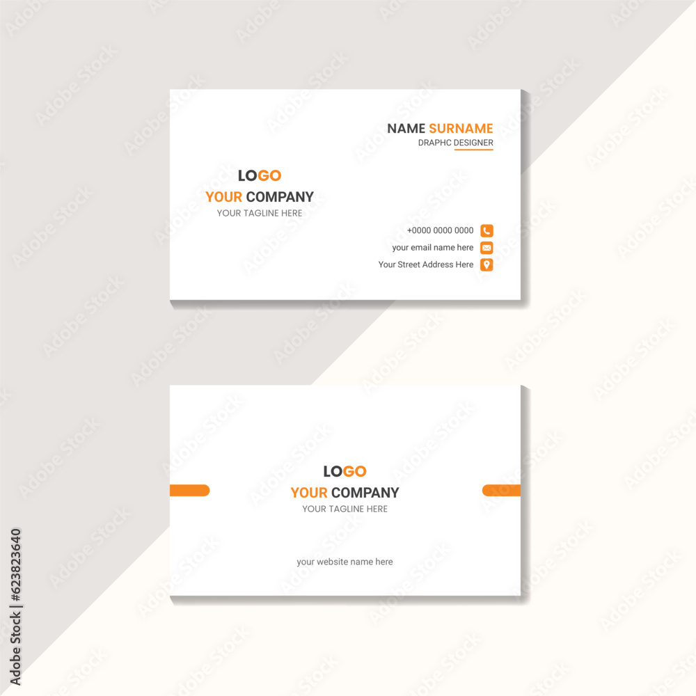 Abstract Corporate Modern Business Card Templates with White Backgrounds
