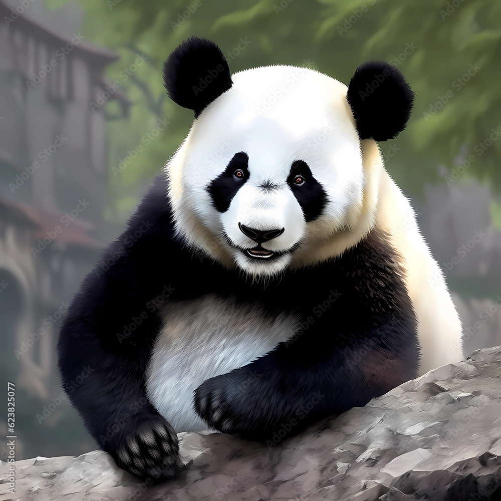 Giant panda with a smile Giant panda with a smile