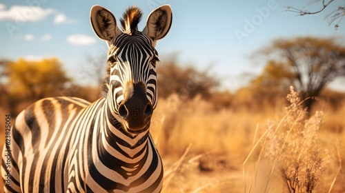 Portrait of a Zebra in the Savanna  © drdigitaldesign