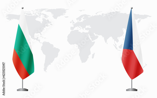 Bulgaria and Czech Republic flags for official meeting
