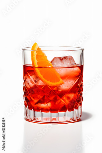 Negroni Cocktail isolated on white background