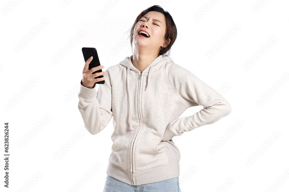 The young woman with mobile phone The young woman with mobile phone