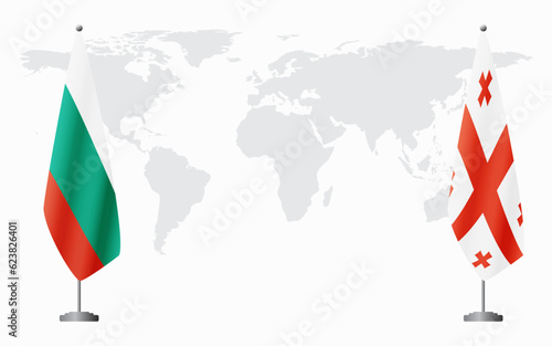 Bulgaria and Georgia flags for official meeting