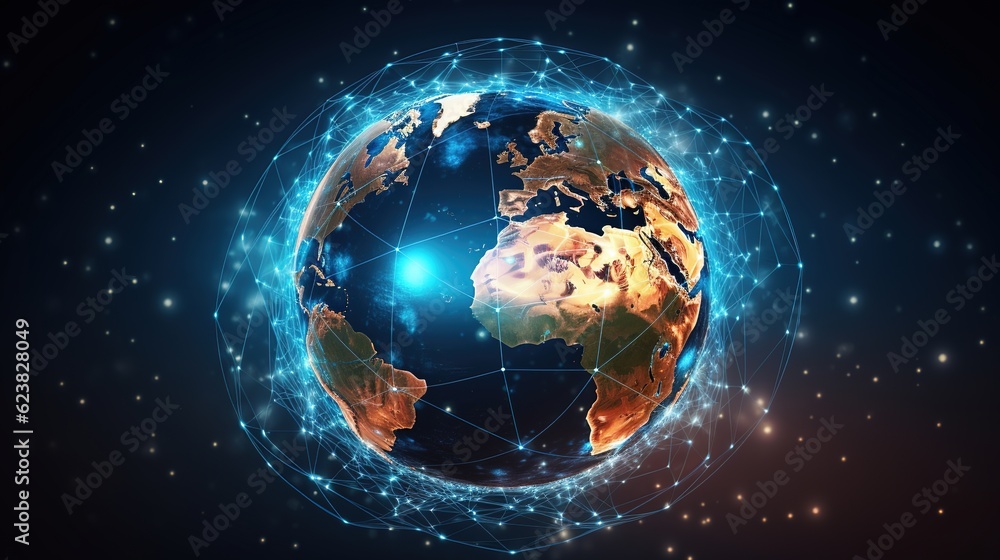 Global world networks and telecommunications on Earth, with generative ai Global world networks and telecommunications on Earth, with generative ai