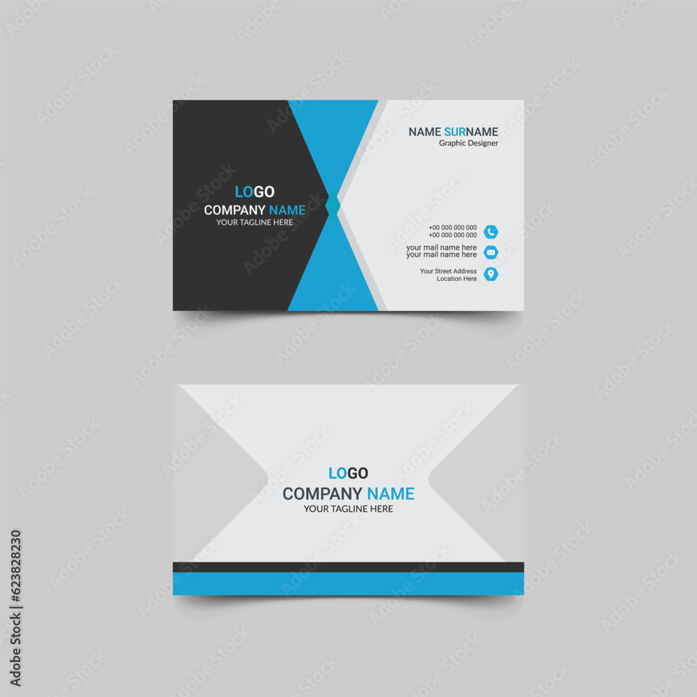 Vector Abstract Professional Business Card Design Template