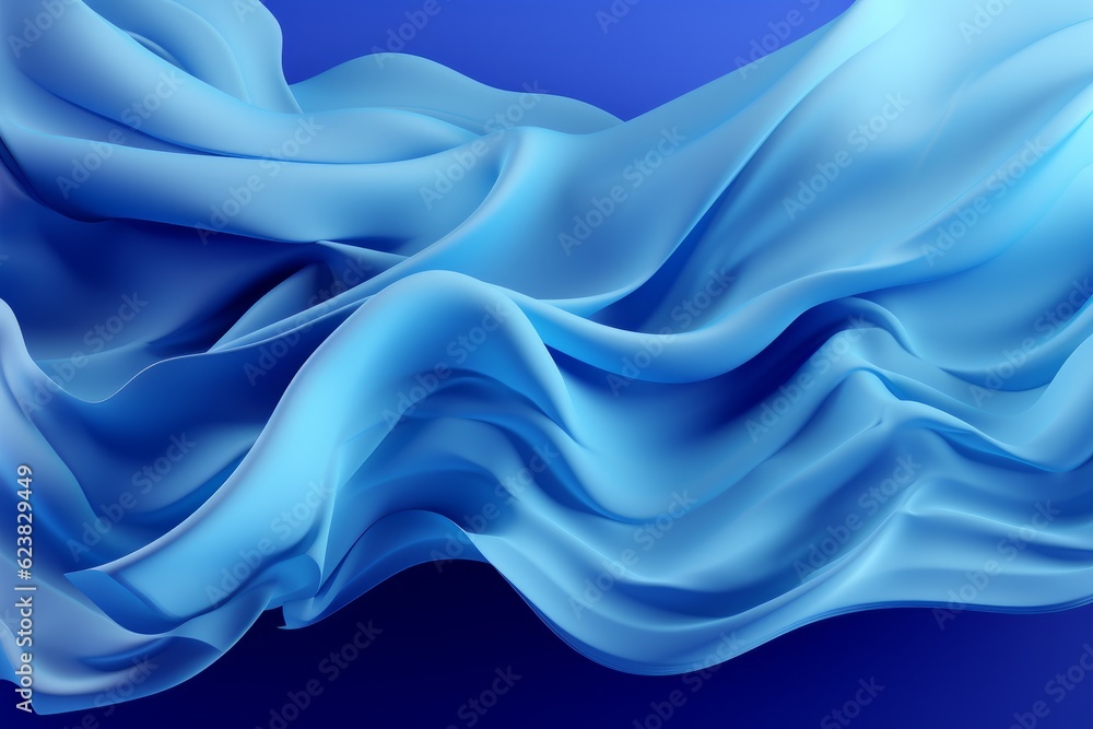 Fototapeta premium Abstract blue wavy background. 3d rendering, 3d illustration.