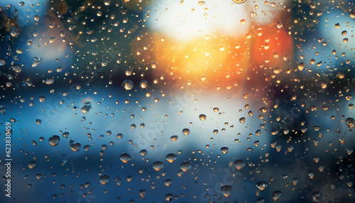 rain drops on window © CHAYAPORN