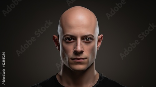 young man bald head  generative ai 