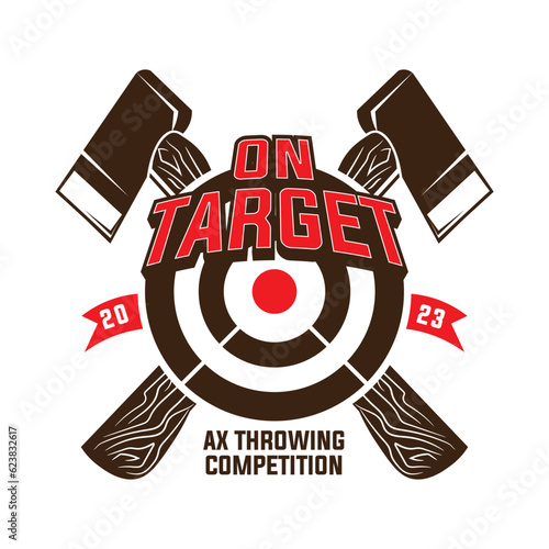 Axe throwing vector illustration logo design