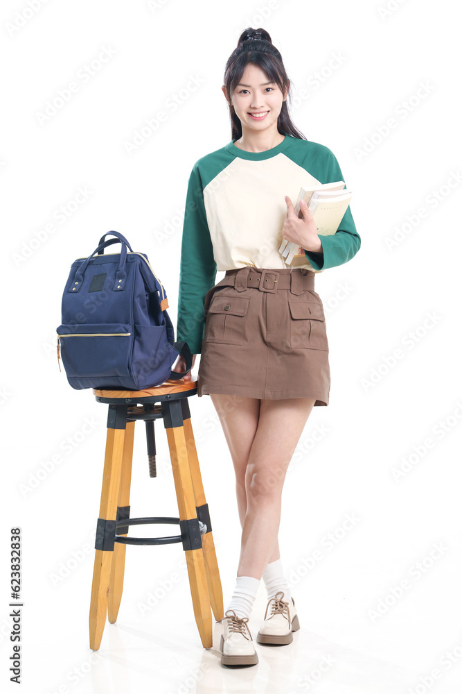 A young and beautiful female college student A young and beautiful female college student